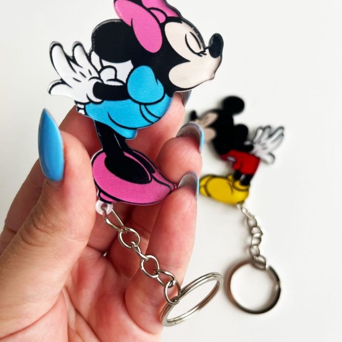 Mickey Minnie Çift Anahtarlığı – Pleksi Malzeme ile UV baskı – Anahtarlık